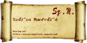 Szűcs Manfréd névjegykártya